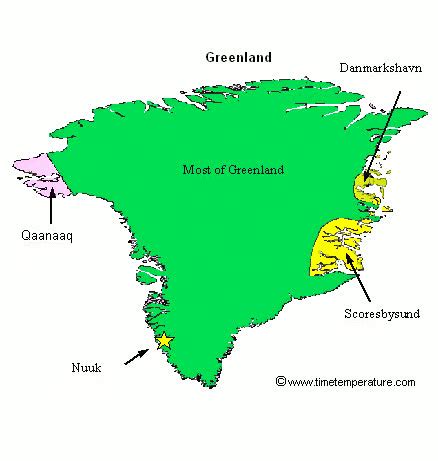 greenland time zone map.